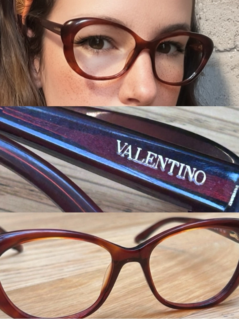 Valentino V2602 Cherry Wine Merlot chic Cat-Eye Optical Glasses Frames